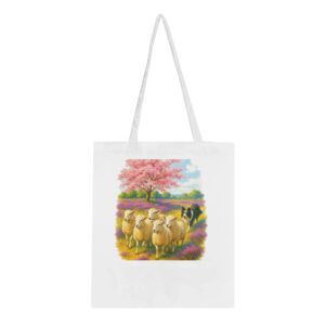 Collie Herding Sheep Tote Bag