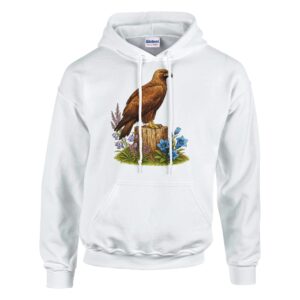 Eagle on Tree Stump Floral Hoodie