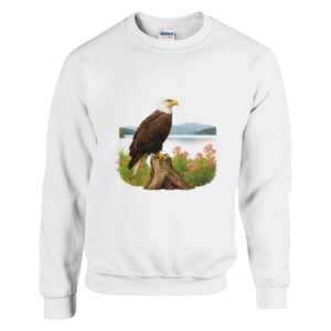 Eagle on Tree Stump Loch View Sweatshirt