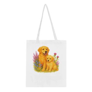 Golden Retriever and Puppy Tote Bag