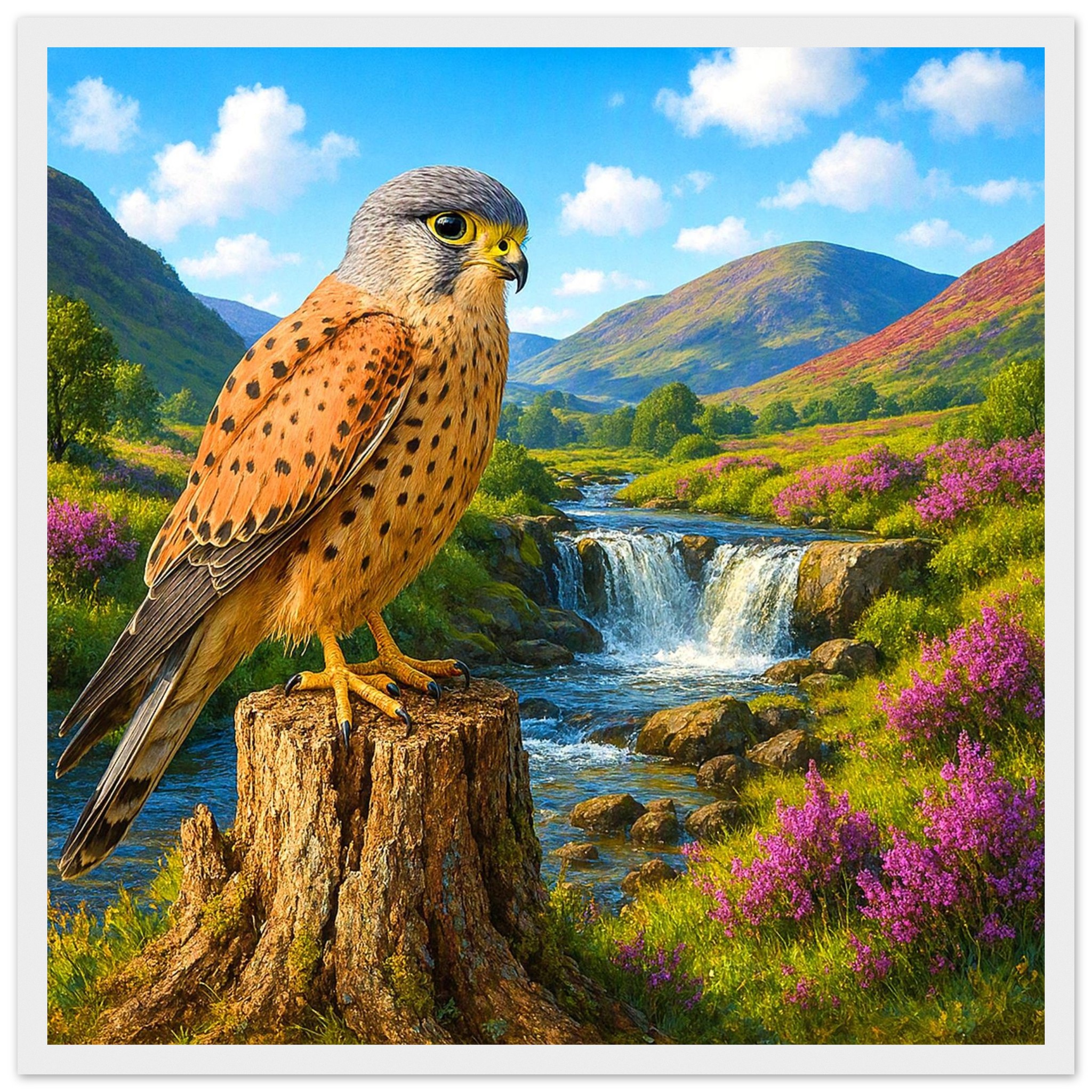 Scottish Highlands Kestrel Art Print